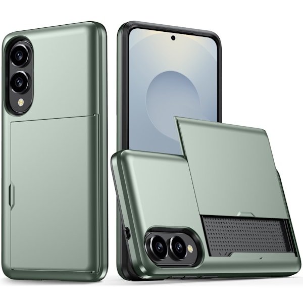 SKALO Samsung S25 Edge Armor Korttikotelo Suojakuori - Vihreä Green
