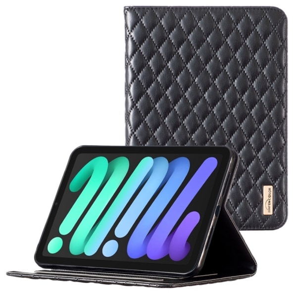 SKALO iPad Mini (2021) BINFEN COLOR Quiltet Flip Cover - Sort Black