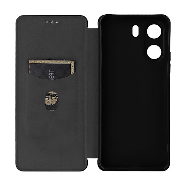 SKALO Xiaomi Redmi 13C 4G Carbon Fiber Pungetui - Sort Black