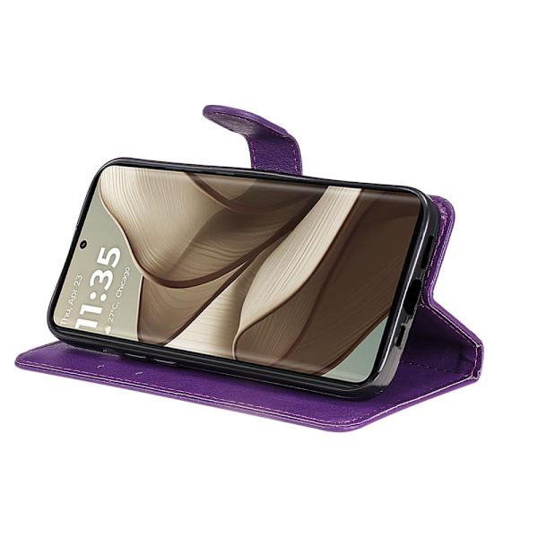 SKALO Motorola Edge 50 5G PU-læder Pungetui - Vælg farve Purple