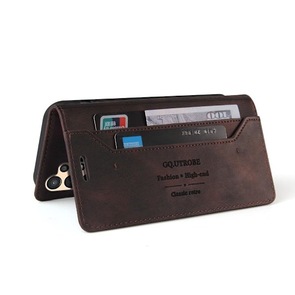 SKALO Samsung A13 4G GQ.UTROBE Lompakkokotelo PU-nahkaa - Tummanruskea Dark brown