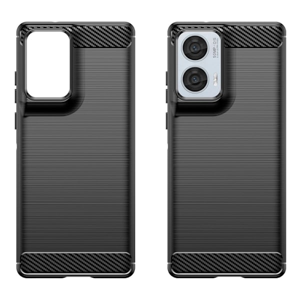 SKALO Motorola Edge 50 Fusion Armor Carbon Iskunkestävä TPU suoj Black