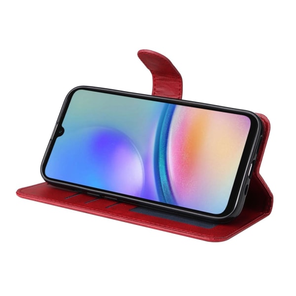 SKALO Samsung A05s 4G PU-Läder Plånboksfodral - Fler färger Röd