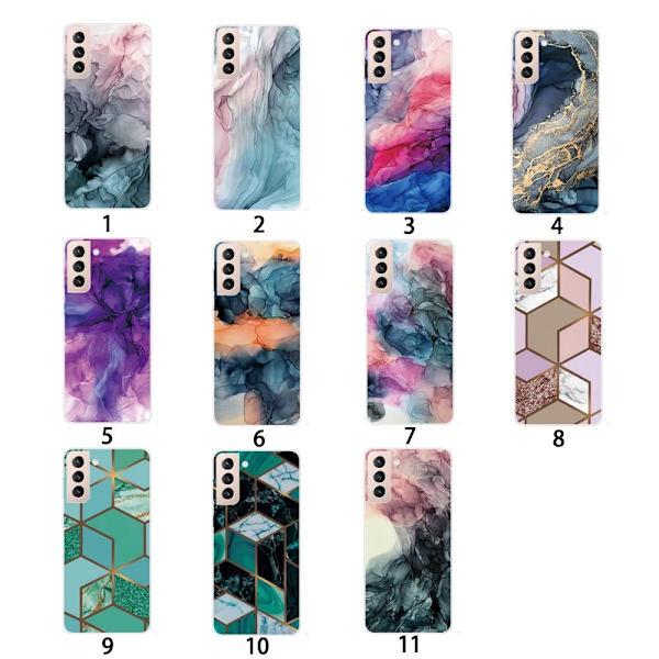 SKALO Samsung S22+ Marmor TPU-cover - #9 - Vælg farve MultiColor #9