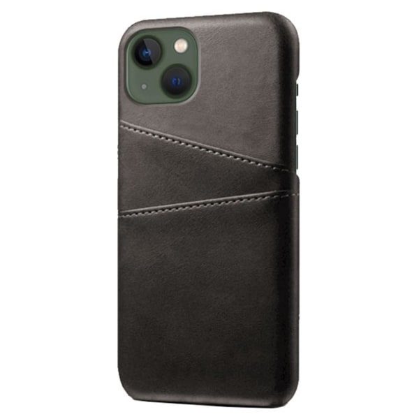 SKALO iPhone 15 PU-læder Kortholder Cover - Sort Black