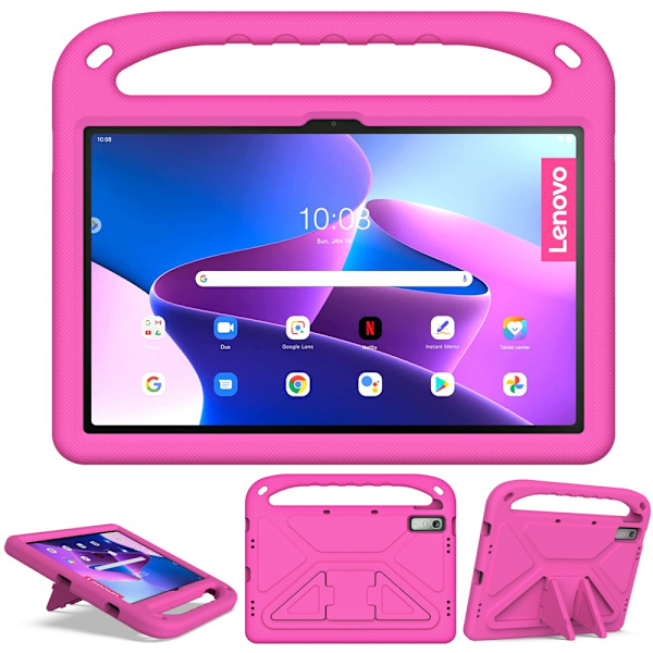SKALO Lenovo Tab P11 Gen 2 Lapsikuori kahvalla ja jalustalla - Pinkki Pink