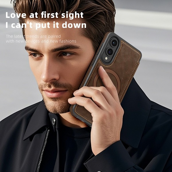SKALO Samsung S25 Edge Slim Lompakkokotelo - Tummanruskea Dark brown