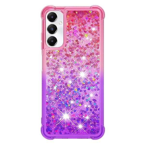 SKALO Samsung A05s 4G Juoksuhiekka Glitter Sydämet TPU kuori - Pinkki-Violetti Multicolor