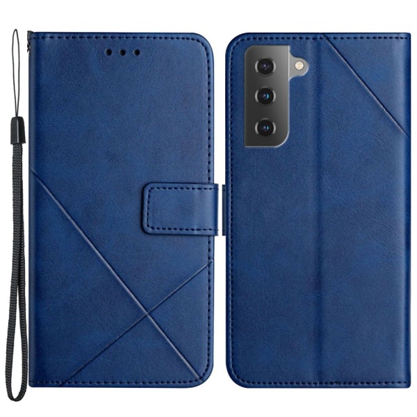 SKALO Samsung S23 Embossed Plånboksfodral i PU-Läder - Blå Blå