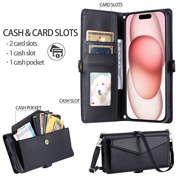 SKALO iPhone 16 Pro Evelope Clutch 5-RUM - Sort Black