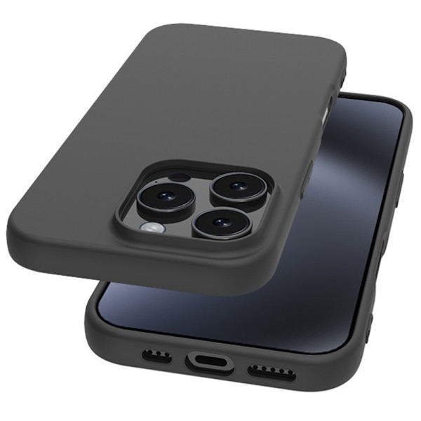 SKALO iPhone 16 Pro Max Mattamusta erittäin ohut TPU-suojakuori Black