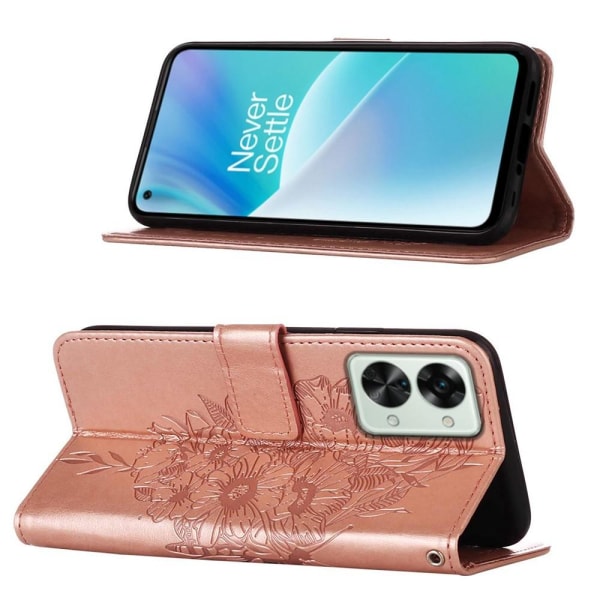 SKALO OnePlus Nord 2T 5G Mandala lompakkokotelo - Ruusukulta Pink gold