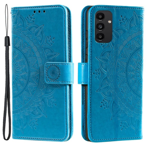 SKALO Samsung A13 4G Mandala Plånboksfodral - Blå Blå