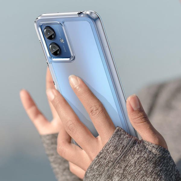 SKALO Motorola Moto G14 Transparent TPU Metal Buttons Cover - Gennemsigtig Transparent
