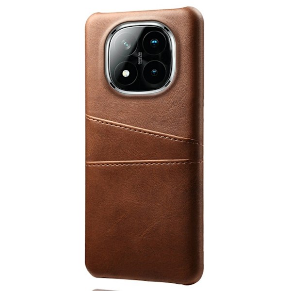 SKALO Xiaomi Redmi Note 14 Pro+ 5G PU-Nahkainen Kortholderi Suojakuori - Ruskea Brown