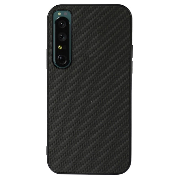 SKALO Sony Xperia 1 IV Carbon Fiber TPU-suojakuori - Musta Black