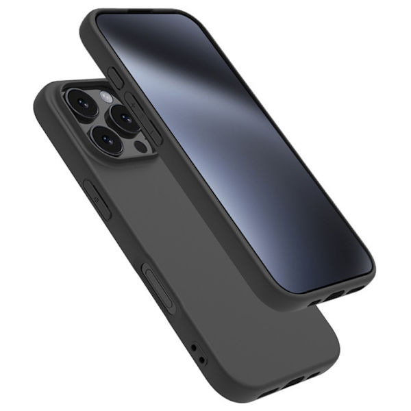 SKALO iPhone 16 Pro Max Mattamusta erittäin ohut TPU-suojakuori Black