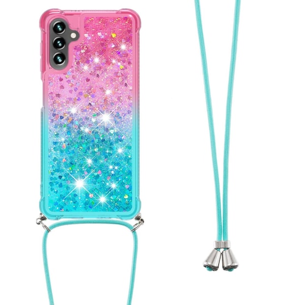 SKALO Samsung A54 5G Juoksuhiekka Glitter Mobile kaulapanta - Pi Multicolor