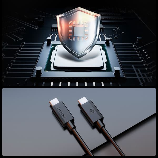 Spigen EB6010CC Essential USB-C-kabel 60W 1m - Sort Black