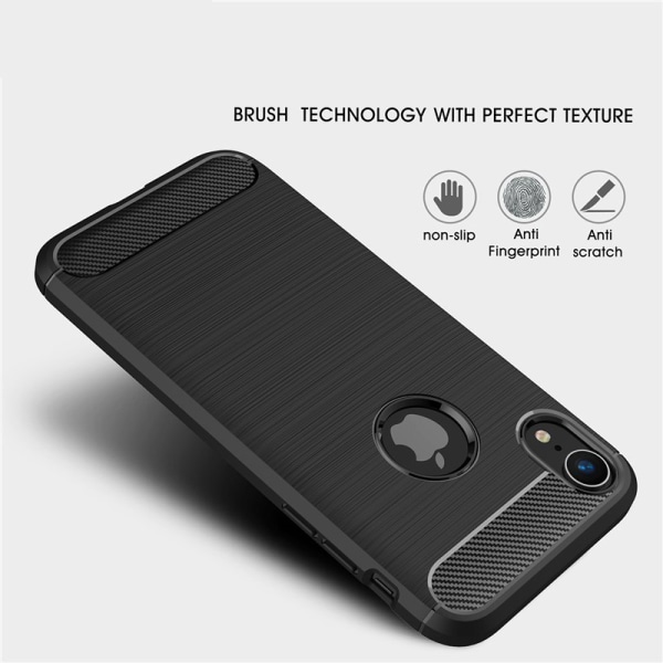 SKALO iPhone XR Armor Carbon Stødsikker TPU-cover - Vælg farve Red