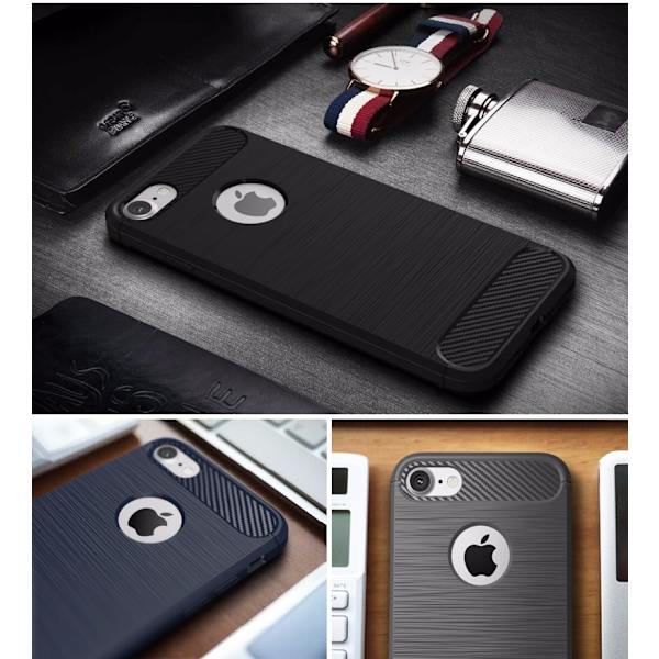 SKALO iPhone 7/8 Armor Carbon Iskunkestävä TPU suojakuori - Valitse väri Blue