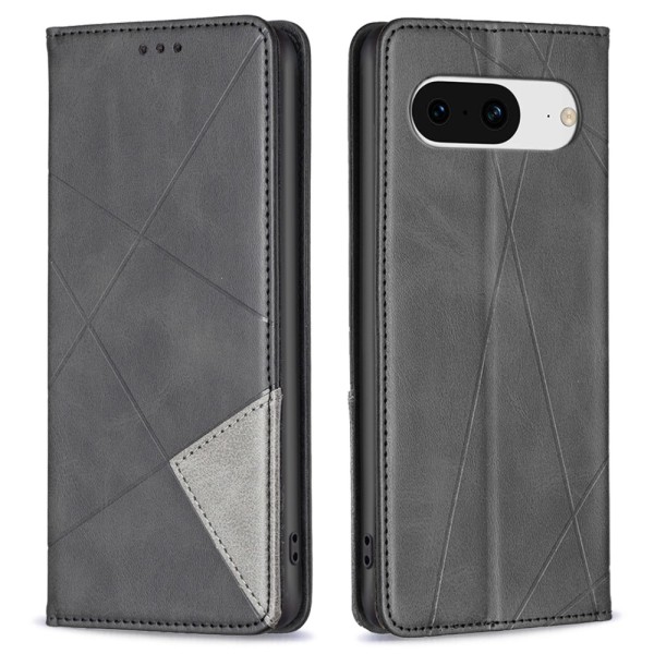 Google Pixel 8 BINFEN COLOR Præget Flip Cover - Sort Black