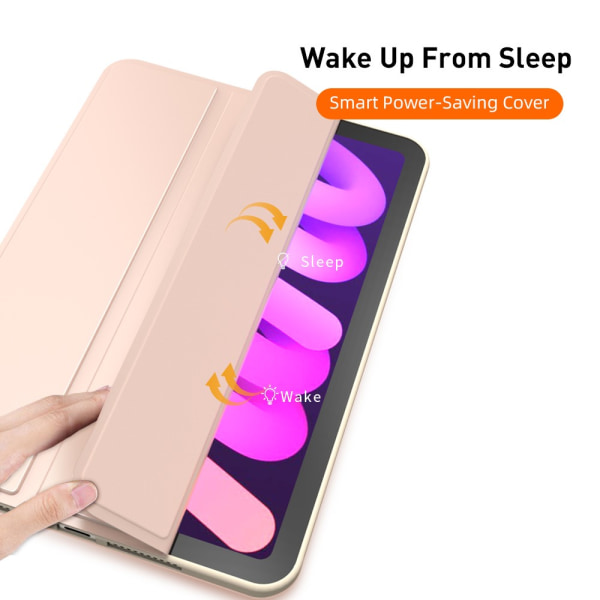 SKALO iPad Mini (2021) Trifold Flip Cover - Pink Pink