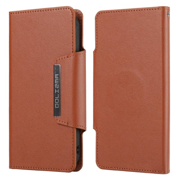 SKALO iPhone 13 Pro DOLIZMA 2 in 1 Magnet Wallet Case - ruskea Brown