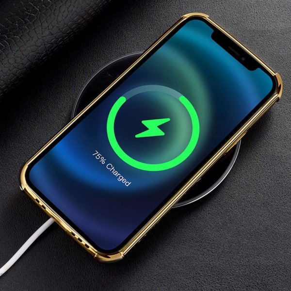 SKALO Samsung A55 5G Krokotiili Kultainen Reuna Kuori - Musta Black
