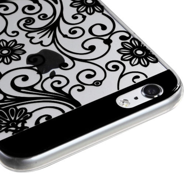 Flower Silicone TPU-kuori iPhone 6 / 6S:lle - enemmän värejä Black