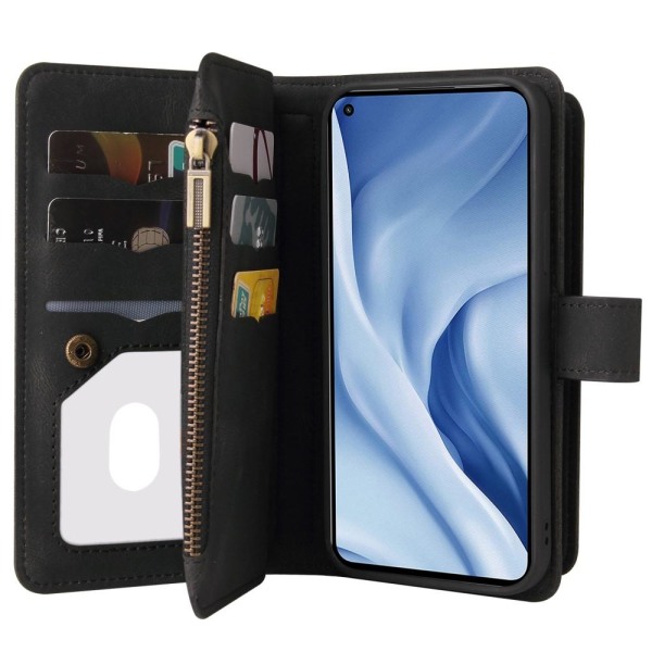 SKALO Xiaomi Mi 11 Lite Big Wallet 17-FACK Plånboksfodral - Svart Black