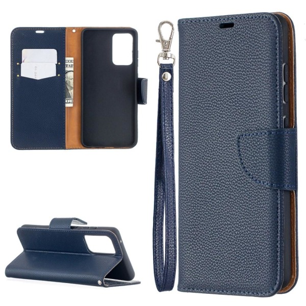 SKALO Samsung A52/A52s Premium Litchi Wallet - sininen Blue