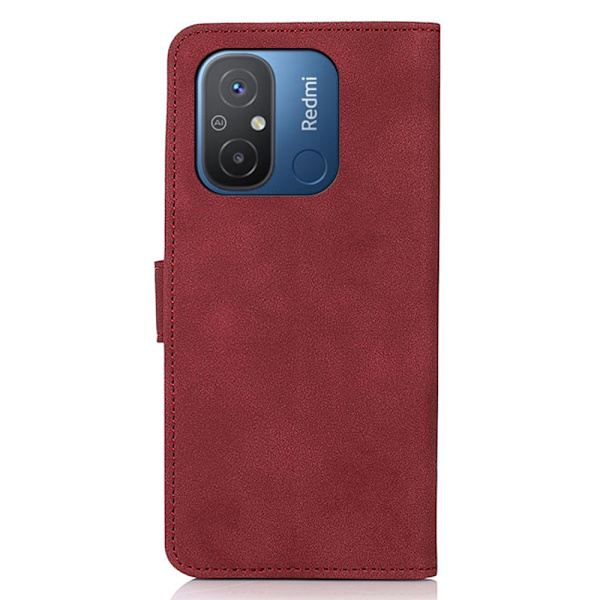 SKALO Xiaomi Redmi 12C 4G KHAZNEH Pungetui i PU-læder - Rød Red