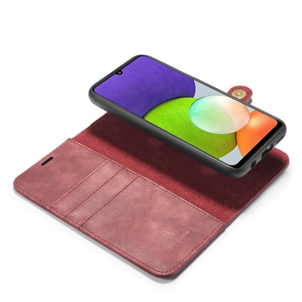 DG MING Samsung A22 4G 2-i-1 Magnet Plånboksfodral - Röd Röd
