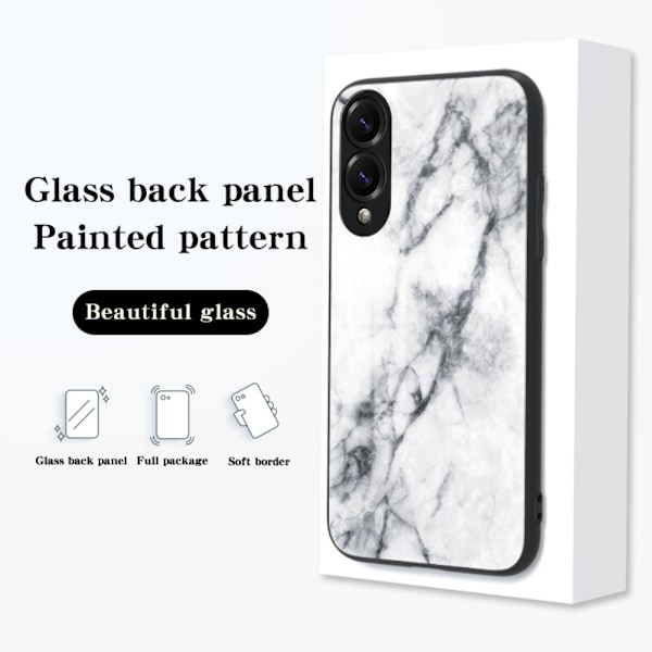 SKALO Samsung S25 Edge Marmori Karkaistu Lasi TPU Suojakuori - #4 Multicolor