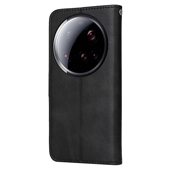 SKALO Xiaomi 15 Ultra 5G PU-läder Plånboksfodral - Fler färger Svart