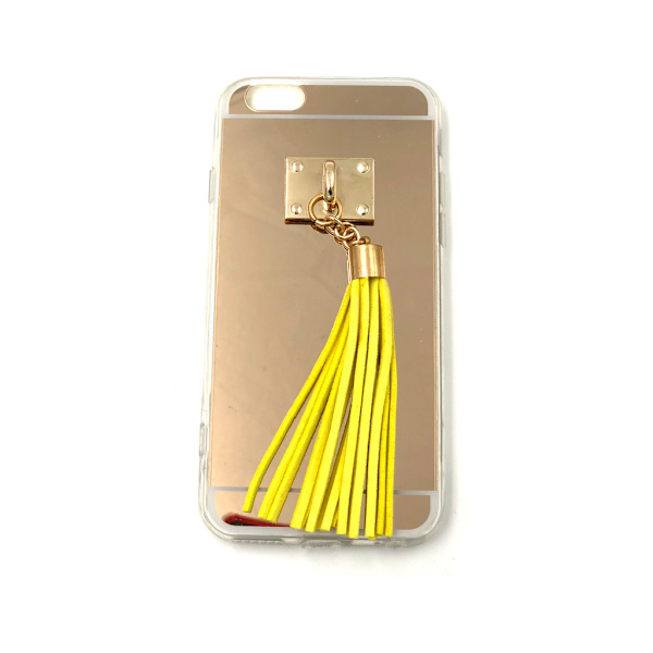 Spegelskal med tofs iPhone 6/6S Yellow
