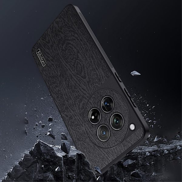 SKALO OnePlus 12 5G PU-læder Hybrid Cover - Sort Black