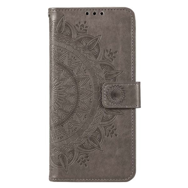 SKALO Motorola Moto E32/E32s Mandala Plånboksfodral - Grå grå