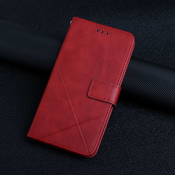 SKALO Samsung S23 Embossed Plånboksfodral i PU-Läder - Röd Röd