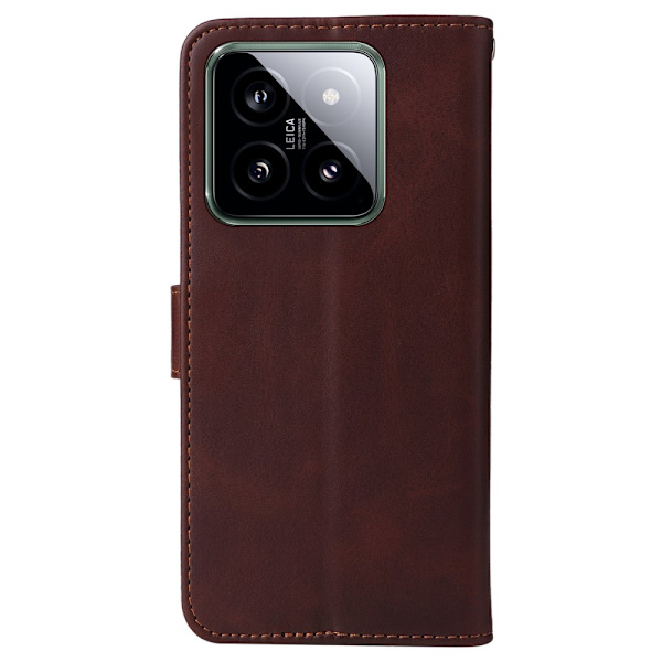 SKALO Xiaomi 14 5G PU-Läder Plånboksfodral - Fler färger Brun