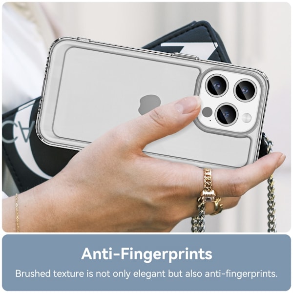 SKALO iPhone 15 Pro Transparent TPU Metalknappar Skal - Transparent Transparent
