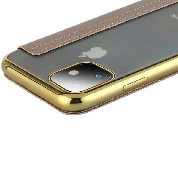 SKALO iPhone 11 Pro Max Plånboksfodral TPU Ultraslim design - Fl Guld
