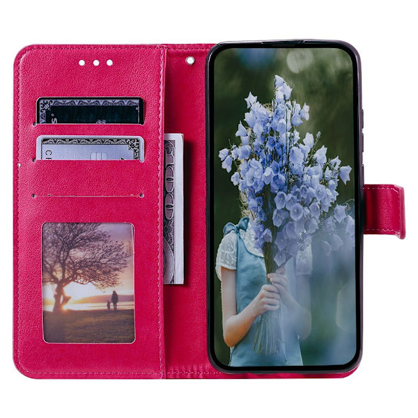 SKALO iPhone 15 Mandala Plånboksfodral - Cerise Cerise
