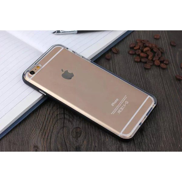 TPU silikonskal med färgad ram iPhone 6/6S Pink