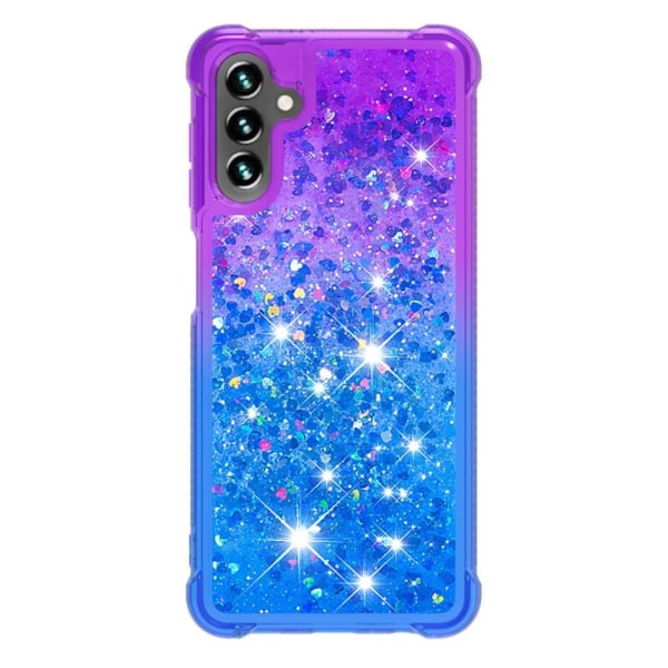SKALO Samsung A04s 4G Kvicksand Glitter Hjärtan TPU-skal - Lila-Blå multifärg