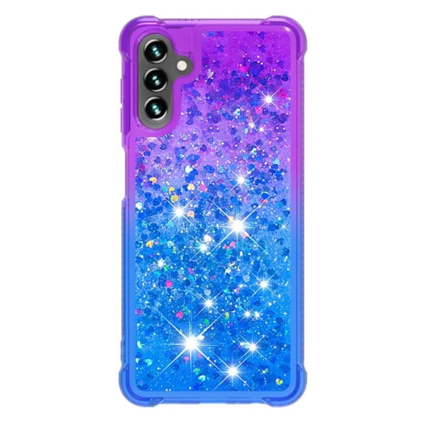 SKALO Samsung A13 5G Juoksuhiekka Glitter Sydämet TPU kuori - Vi Multicolor
