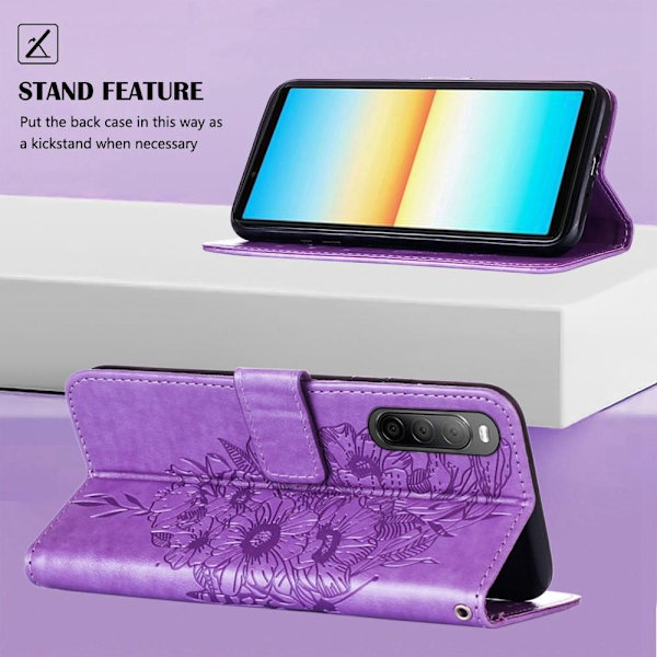 SKALO Sony Xperia 10 IV Mandala Flip Cover - Lilla Purple
