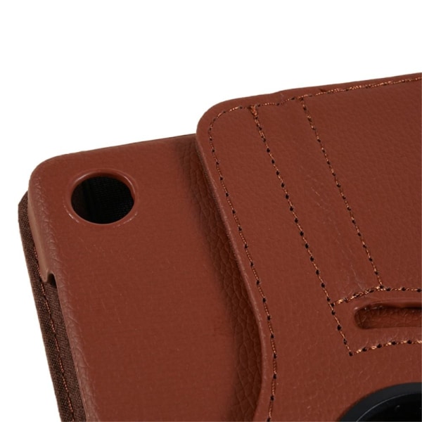 SKALO Lenovo Tab M8 Gen 4 360 Litchi Flip Cover - Brun Brown