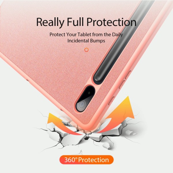 DUX DUCIS Samsung Tab S7+/S7 FE/S8+ DOMO Series Trifold Flip Cov Pink